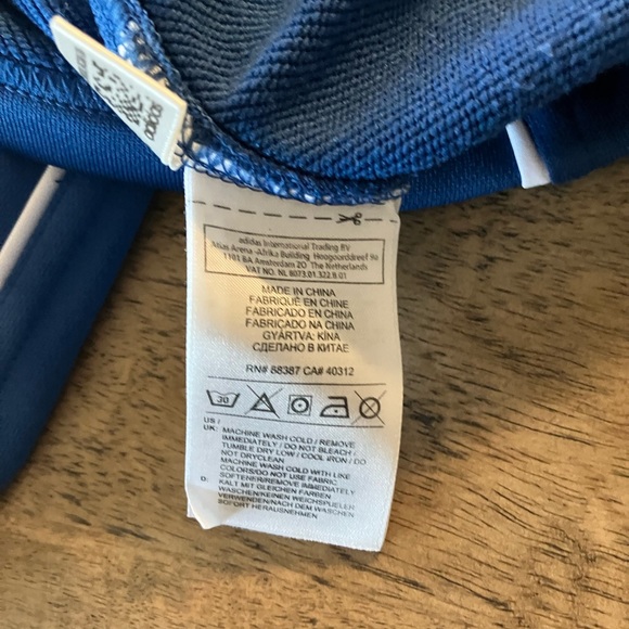 Adidas Golf Large Sized Quarter Zip Jacket Dark Blue / White Stripe RN88387 - Picture 4 of 4